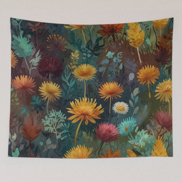 Item preview, colorful seamless dandelion pattern designed and sold by optimusprime39.