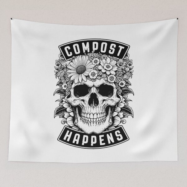 Item preview, Compost Happens Funny Gardening Goth Skeleton Gardener Skull designed and sold by GrandeDuc.