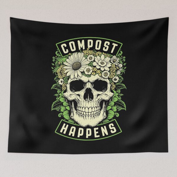 Item preview, Compost Happens Funny Gardening Goth Skeleton Gardener Skull designed and sold by GrandeDuc.