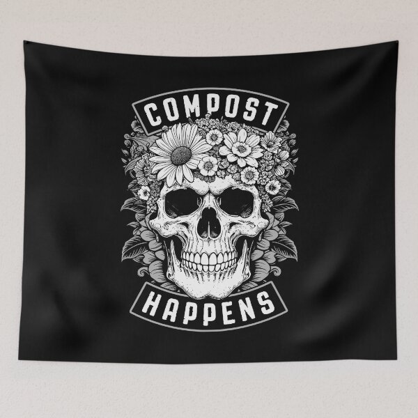 Item preview, Compost Happens Funny Gardening Goth Skeleton Gardener Skull designed and sold by GrandeDuc.