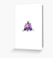 Galaxy Hallows - voids and outline splashes (pink galaxy) - wand, cloak, stone Greeting Card