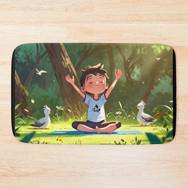 Item preview, Little boy yoga in the forest designed and sold by Astralia.
