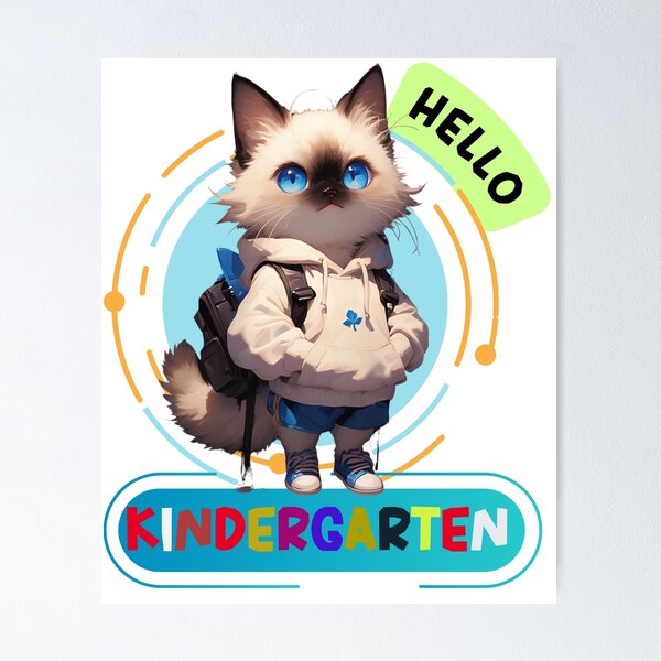 Item preview, Hello kindergarten Cute Cat Hello First grade Funny Cat Lover Back To School designed and sold by khetchDesign.