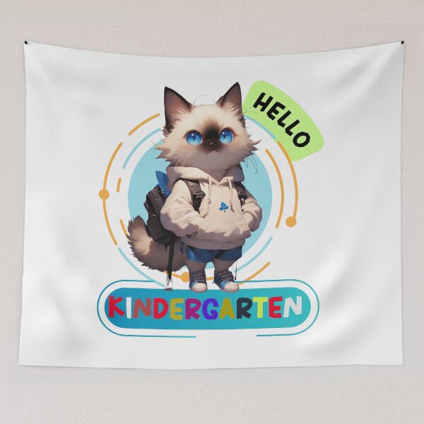 Item preview, Hello kindergarten Cute Cat Hello First grade Funny Cat Lover Back To School designed and sold by khetchDesign.