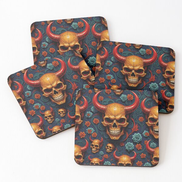 Item preview, Horned Devil's Skulls designed and sold by filusattila.