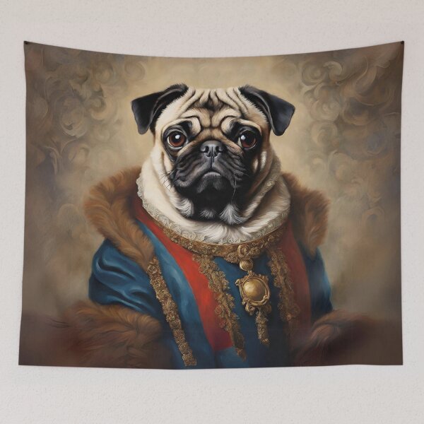 Item preview, Royal pug portrait designed and sold by Yulacreative.