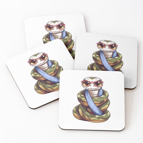 Item preview, Cool Snake with a Blue Scarf & Glasses designed and sold by vasetti-press.