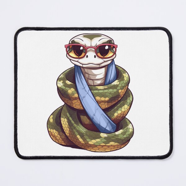 Item preview, Cool Snake with a Blue Scarf & Glasses designed and sold by vasetti-press.