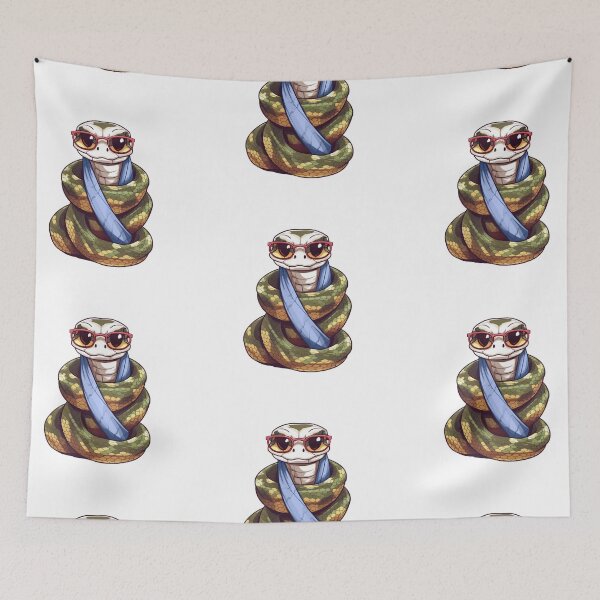 Item preview, Cool Snake with a Blue Scarf & Glasses designed and sold by vasetti-press.