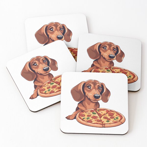 Item preview, Divertido DACHSHUND y pizza designed and sold by GoodyPaws.