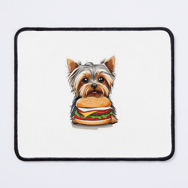 Item preview, Funny Yorkshire Terrier and Burger designed and sold by GoodyPaws.
