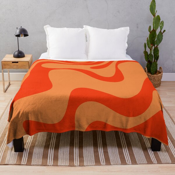 Item preview, Retro Liquid Swirl Abstract 2 in Bold Orange designed and sold by kierkegaard.