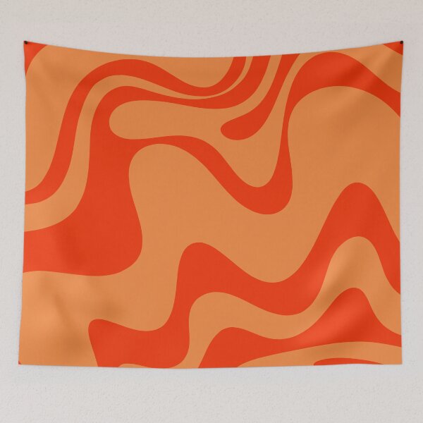 Item preview, Retro Liquid Swirl Abstract 2 in Bold Orange  designed and sold by kierkegaard.