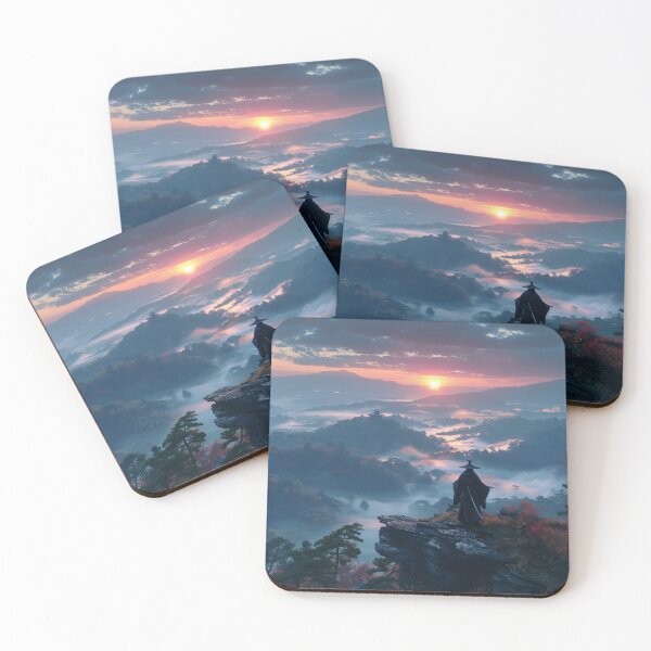 Item preview, Samurai Overlooking Misty Valleys at Sunrise designed and sold by palmyst.