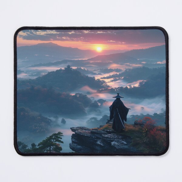 Item preview, Samurai Overlooking Misty Valleys at Sunrise designed and sold by palmyst.