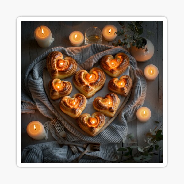 Item preview, Heart-Shaped Danish Pastries by Candlelight designed and sold by palmyst.