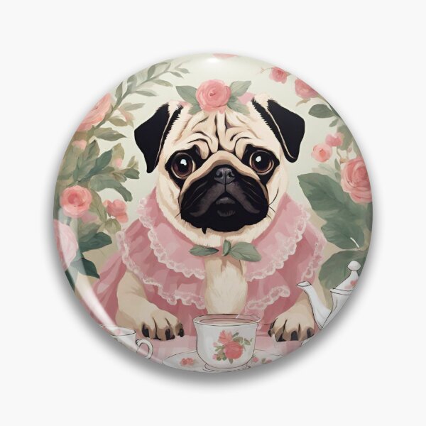 Item preview, Tea party Pug designed and sold by Yulacreative.