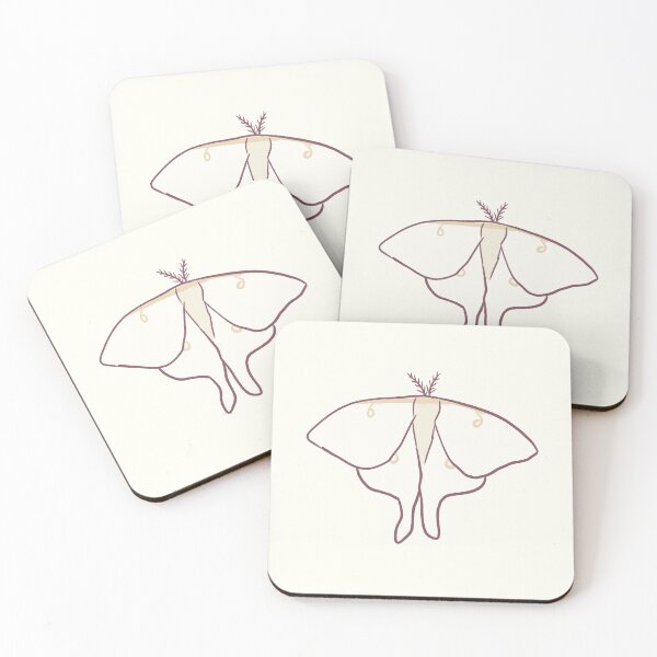 Item preview, White moth art designed and sold by Mayarart.