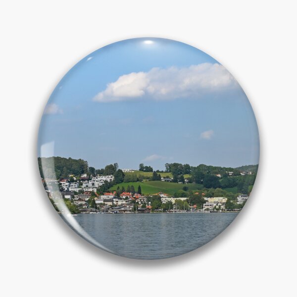 Item preview, Lake Traun Traunsee and houses on hills in Gmunden Upper Austria  designed and sold by goceris.