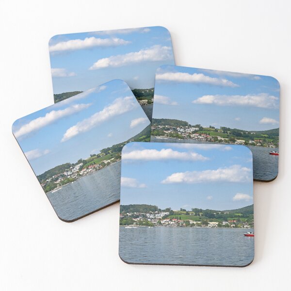 Item preview, Lake Traun Traunsee and houses on hills in Gmunden Upper Austria  designed and sold by goceris.