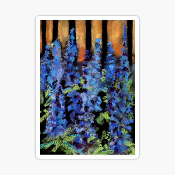 Item preview, wild blue lupine field in soft pastel designed and sold by AitmaneART.