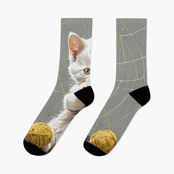Item preview, A yellow white kitten playing with a ball of yarn designed and sold by EdwardBratton.