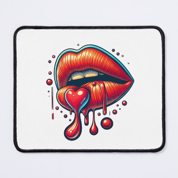 Item preview, Heartfelt Kiss: Red Lips with Paint Drop designed and sold by 0penvimark.
