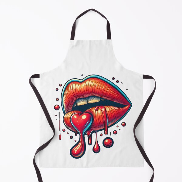 Item preview, Heartfelt Kiss: Red Lips with Paint Drop designed and sold by 0penvimark.