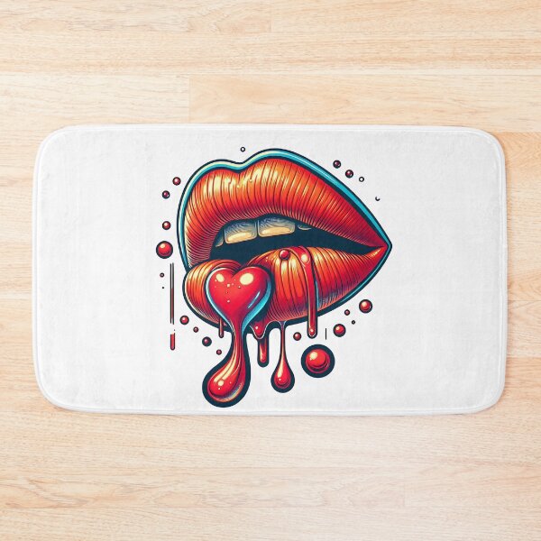 Item preview, Heartfelt Kiss: Red Lips with Paint Drop designed and sold by 0penvimark.