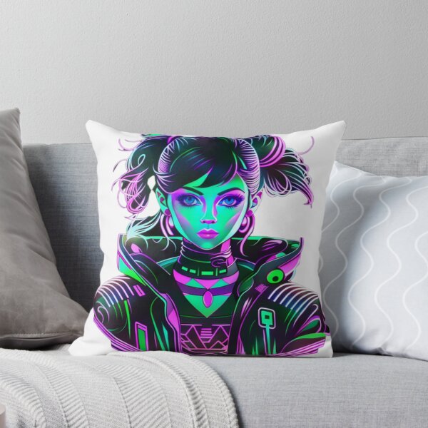 Item preview, chica futurista de neón de vanguardia designed and sold by Algaefield.