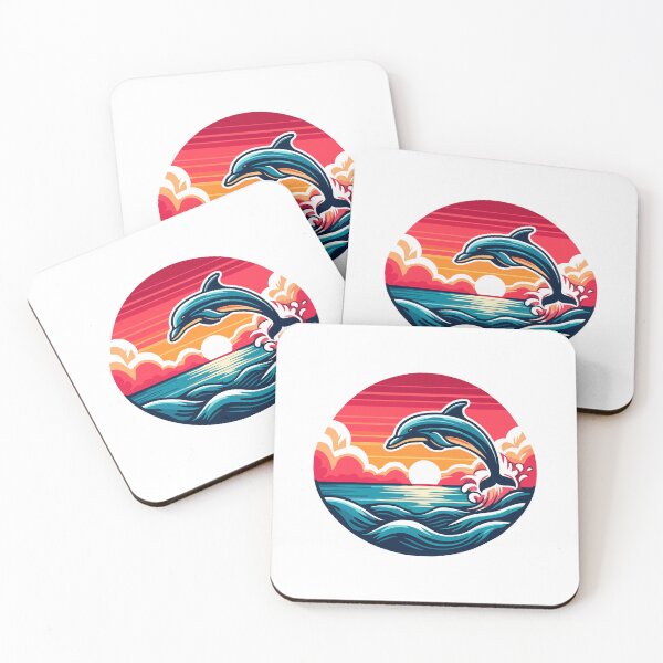 Item preview, Sunset Surf Dolphin - Vibrant Dolphin Leaping at Sunset designed and sold by Akioos.