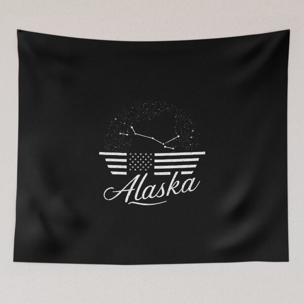 Item preview, Alaska Starry Night Skyline - Patriotic USA Flag & Constellation T-Shirt designed and sold by HOMEDESIGNPRINT.