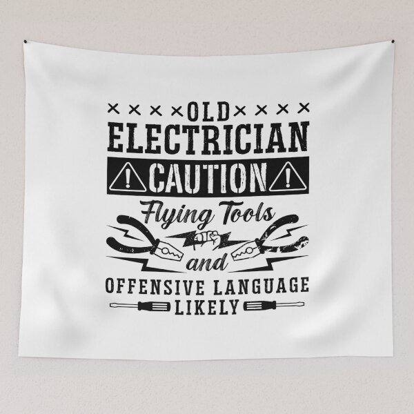 Item preview, Old Electrician Caution Repair Worker Electrician designed and sold by tshirtconcepts.