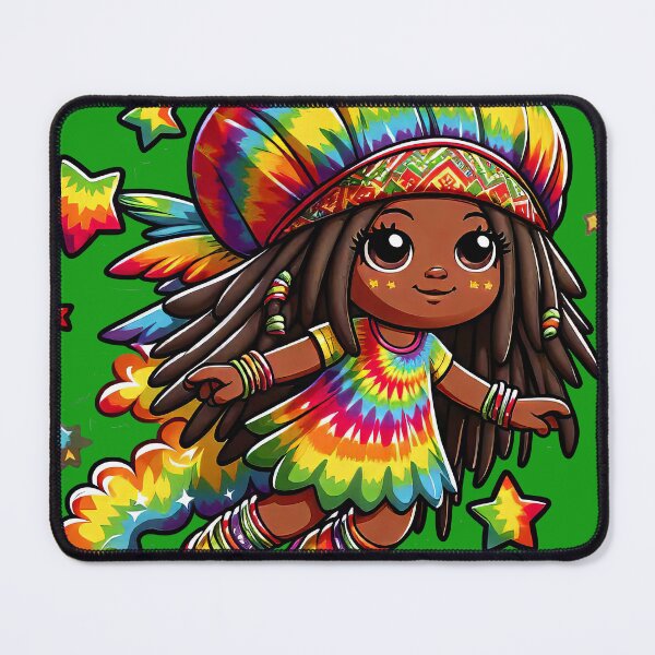 Item preview, Rasta Fairy, Cute Little Girl, Black Girl Cartoon, Reggae, Dreadlock designed and sold by Anticulture.