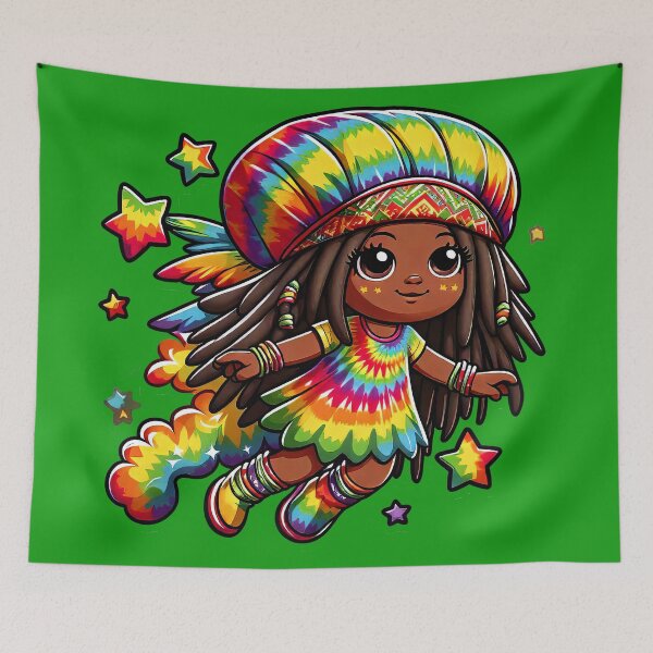 Item preview, Rasta Fairy, Cute Little Girl, Black Girl Cartoon, Reggae, Dreadlock designed and sold by Anticulture.