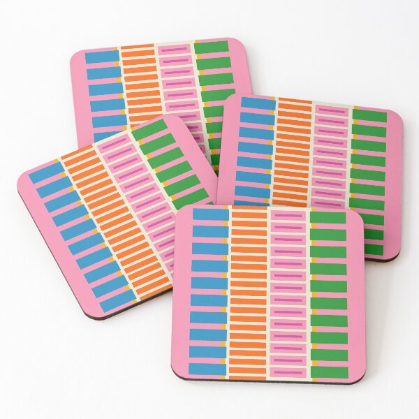 Item preview, Bold and Colorful Block Stripes Pink Orange Blue Green  designed and sold by kierkegaard.