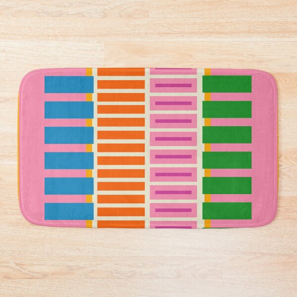 Item preview, Bold and Colorful Block Stripes Pink Orange Blue Green  designed and sold by kierkegaard.