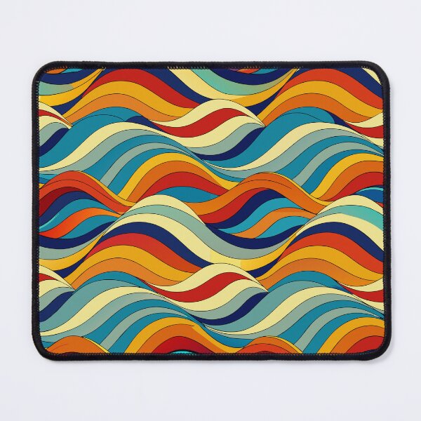 Item preview, Nostalgic Ripples,waves of vintage colors illustration designed and sold by AgarutanPrint.