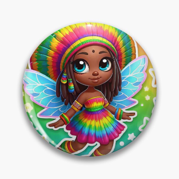 Item preview, Rasta Fairy, Cute Little Girl, Black Girl Cartoon, Reggae Rainbow Stars designed and sold by Anticulture.