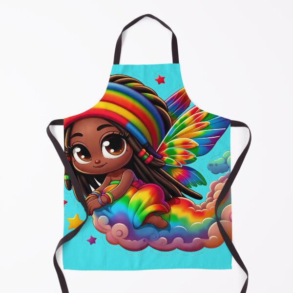 Item preview, Rasta Fairy, Cute Little Girl, Black Girl Cartoon, Reggae Rainbow Stars designed and sold by Anticulture.