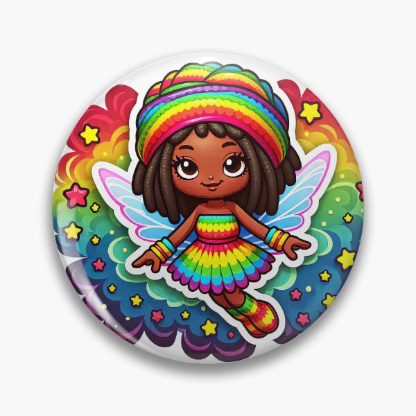 Item preview, Rasta Fairy Rastafairyan Cute Little Black Girl, Reggae Rainbow, Dreadlock designed and sold by Anticulture.