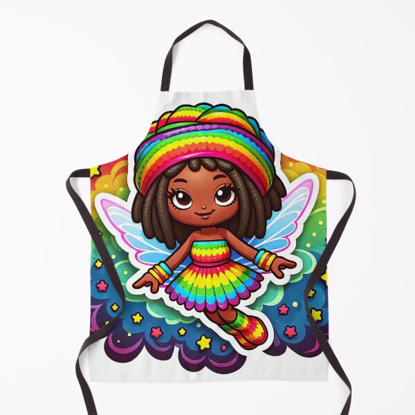 Item preview, Rasta Fairy Rastafairyan Cute Little Black Girl, Reggae Rainbow, Dreadlock designed and sold by Anticulture.