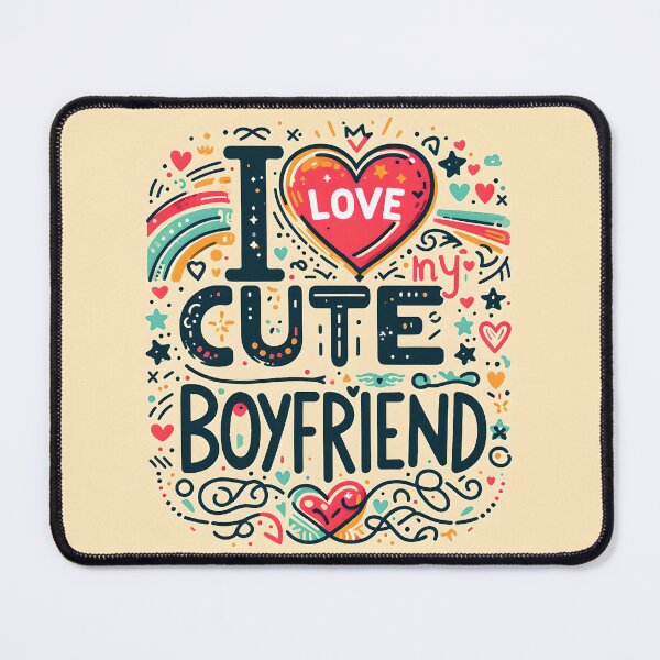 Item preview, I Love My Cute boyfriend, typography designed and sold by maxmaj.