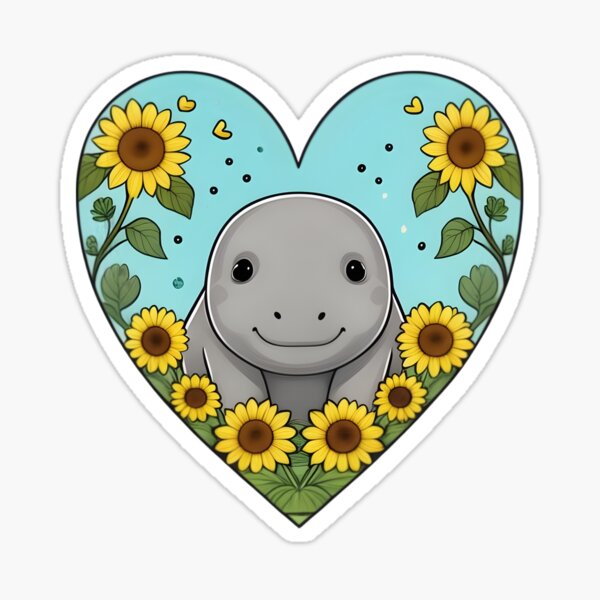 Item preview, Manatee and sunflowers designed and sold by Nolan6.