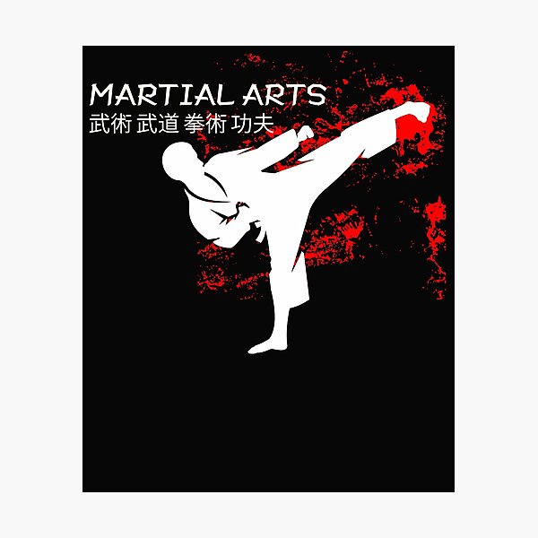 Artikel-Vorschau von Martial Arts Karate Kick Silhouette, Red and Black Unisex , designt und verkauft von MTJ-Mushrooms.