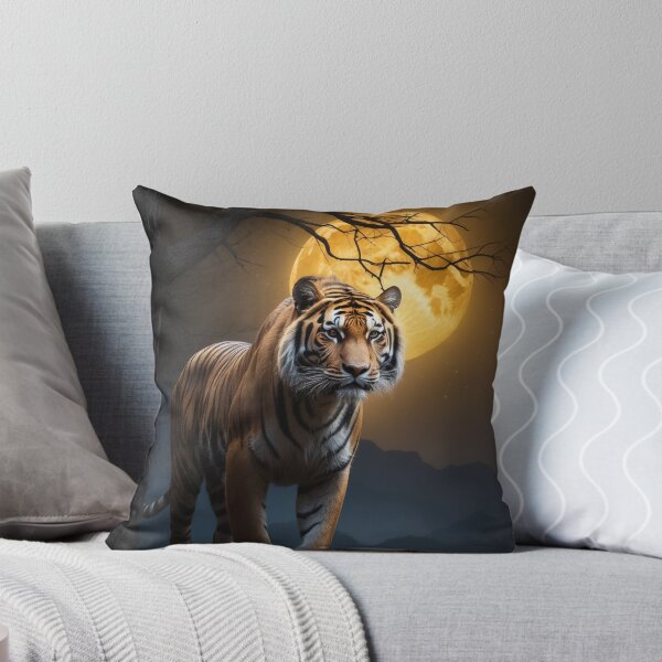 Aperçu de l'œuvre le tigre est perché au sommet d'un arbre sans feuilles créée et vendue par arjad3n.