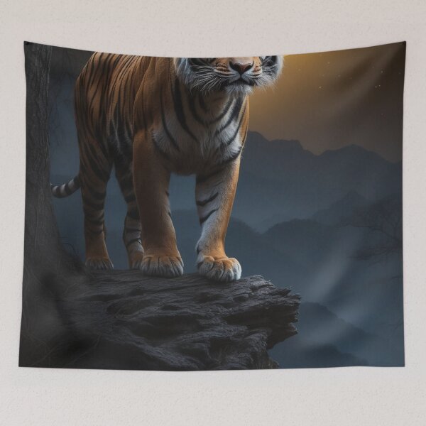 Item preview, tiger perches atop a leafless tree designed and sold by arjad3n.