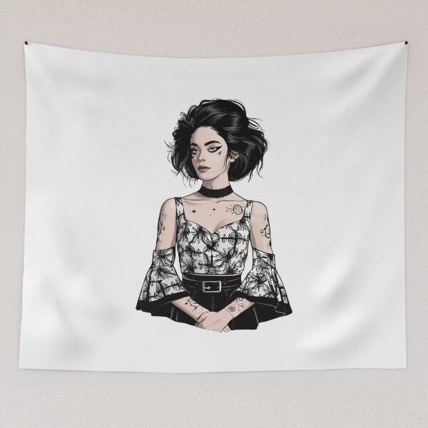Item preview, astrological tattoos dark-haired young woman  designed and sold by 90's Misaki.