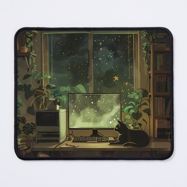 Item preview, Lofi Gamer Room: Cozy Design with Plants, Lofi Cat, Gaming PC & Books designed and sold by KWorldDesigns.