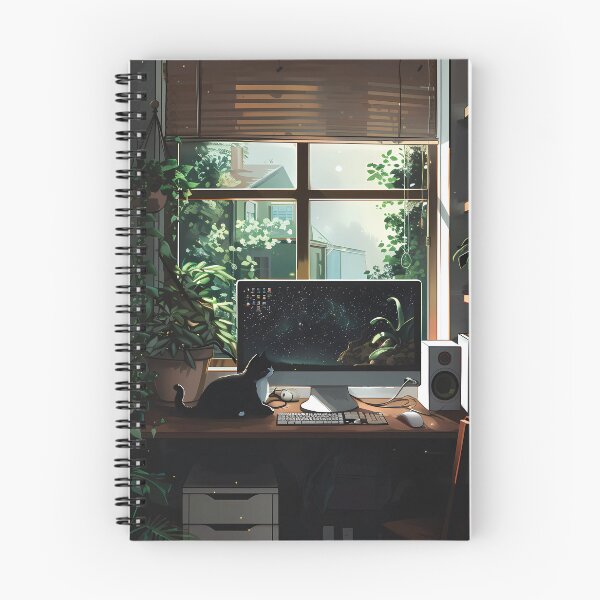 Item preview, Lofi Gamer Room: Cozy Design with Plants, Lofi Cat, Gaming PC & Books designed and sold by KWorldDesigns.